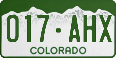 CO license plate 017AHX