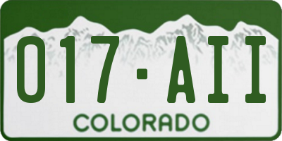 CO license plate 017AII