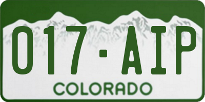 CO license plate 017AIP