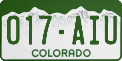 CO license plate 017AIU