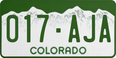 CO license plate 017AJA