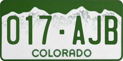 CO license plate 017AJB