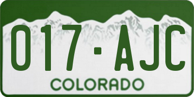 CO license plate 017AJC