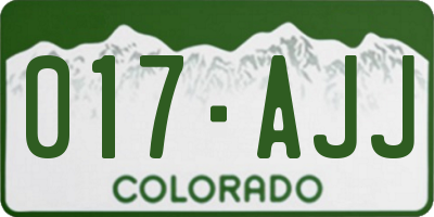 CO license plate 017AJJ