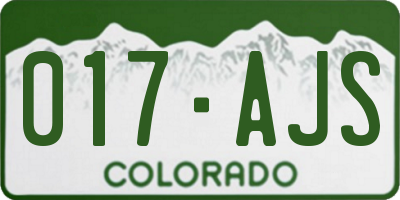 CO license plate 017AJS