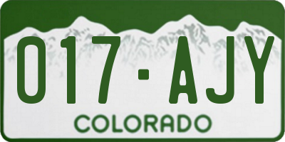 CO license plate 017AJY