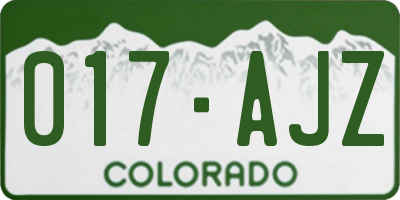 CO license plate 017AJZ