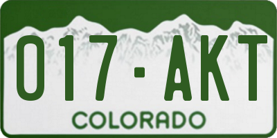 CO license plate 017AKT