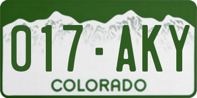 CO license plate 017AKY