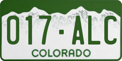 CO license plate 017ALC