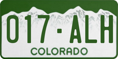CO license plate 017ALH