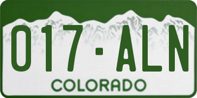 CO license plate 017ALN
