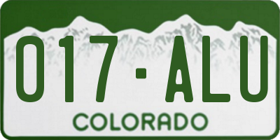 CO license plate 017ALU