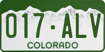 CO license plate 017ALV