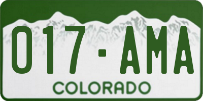 CO license plate 017AMA