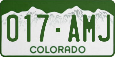 CO license plate 017AMJ