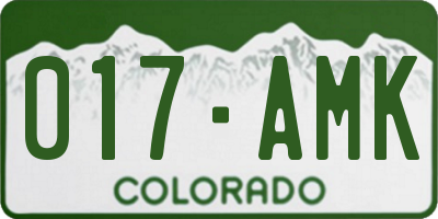 CO license plate 017AMK