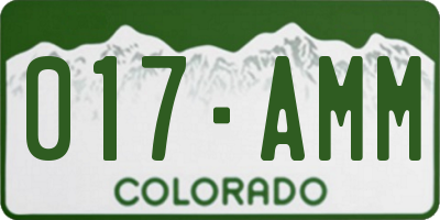 CO license plate 017AMM