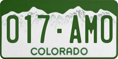 CO license plate 017AMO