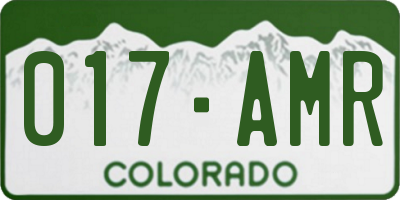 CO license plate 017AMR