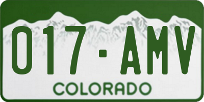 CO license plate 017AMV