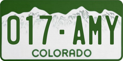 CO license plate 017AMY