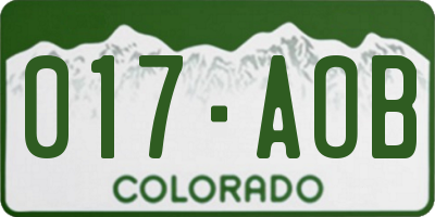 CO license plate 017AOB