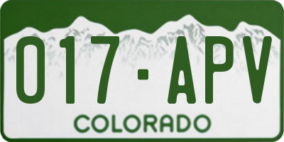 CO license plate 017APV