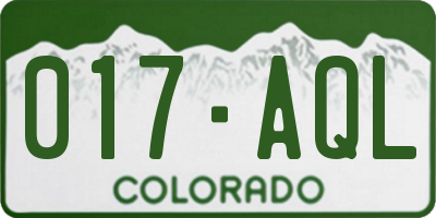 CO license plate 017AQL