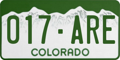 CO license plate 017ARE