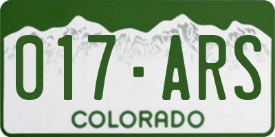 CO license plate 017ARS
