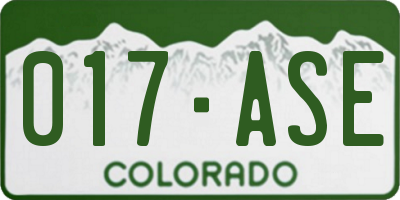 CO license plate 017ASE
