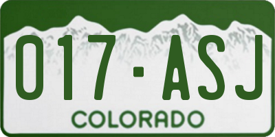 CO license plate 017ASJ