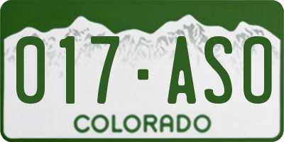 CO license plate 017ASO