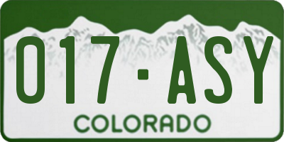 CO license plate 017ASY