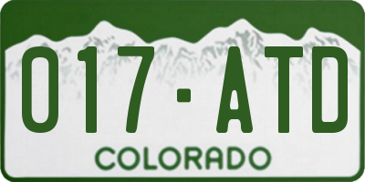 CO license plate 017ATD