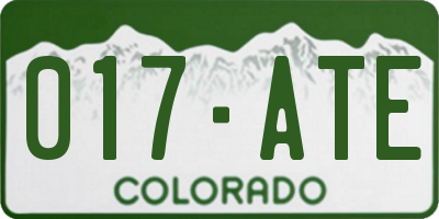 CO license plate 017ATE