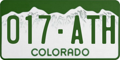 CO license plate 017ATH