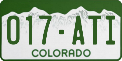 CO license plate 017ATI