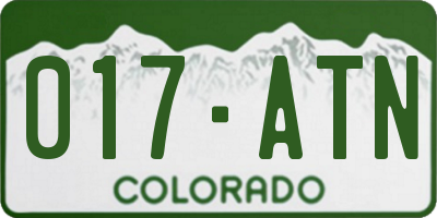 CO license plate 017ATN