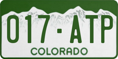 CO license plate 017ATP