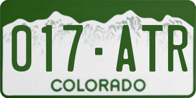 CO license plate 017ATR