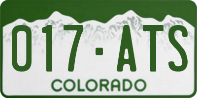 CO license plate 017ATS