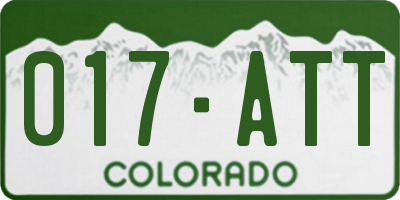 CO license plate 017ATT