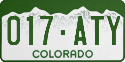 CO license plate 017ATY