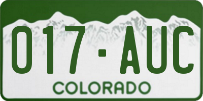 CO license plate 017AUC