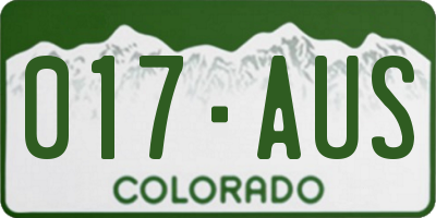 CO license plate 017AUS