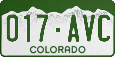 CO license plate 017AVC