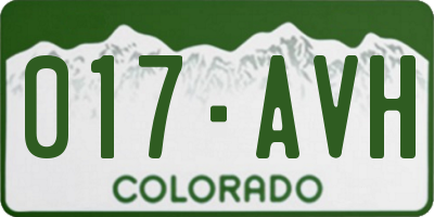 CO license plate 017AVH