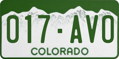 CO license plate 017AVO